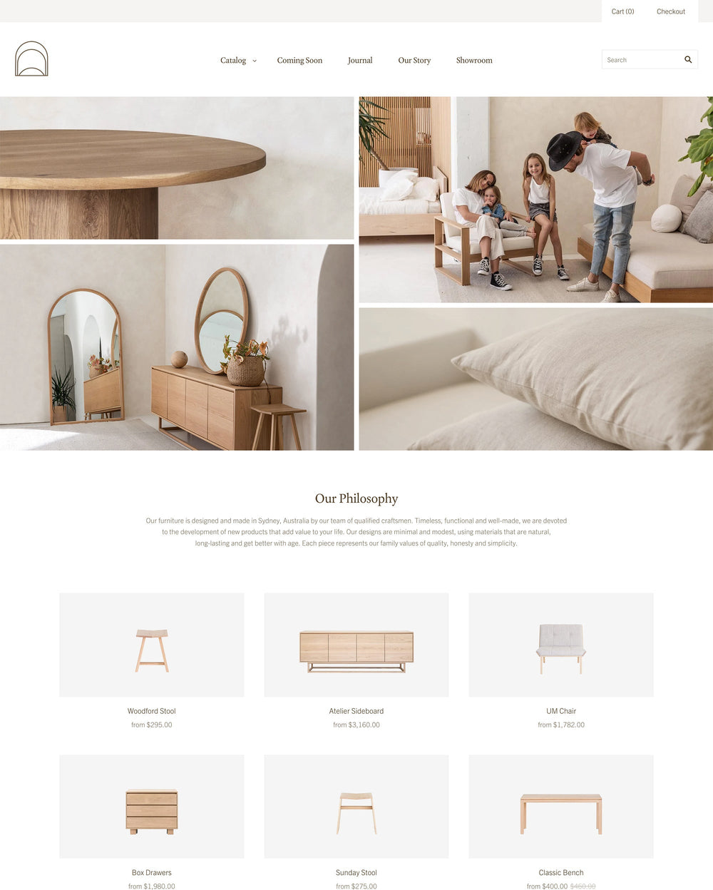 Anteprima in versione desktop del tema Grid nello stile “Warm”